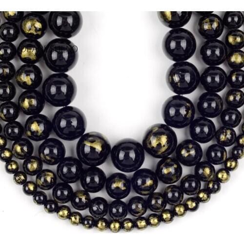 4/6/8/10mm 1Strand Natural Stone Beads Black Jades Round Beads Loose Spacer Beads For Jewelry Making Findings DIY Bracelet Charm