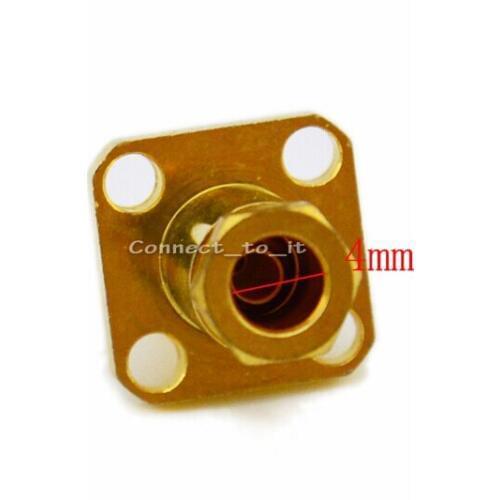 6 pieces/lot) SMA Adapter SMA Jack Female 4 Hole Panel Mount Connector for 4mm Cable