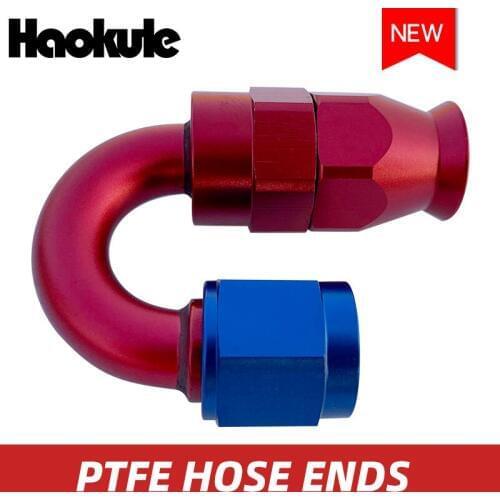 HAOKULE-180DEGREE AN3/AN4/AN6/AN8 PTFE SWIVEL HOSE ALUMINUM ENDS FITTINGS