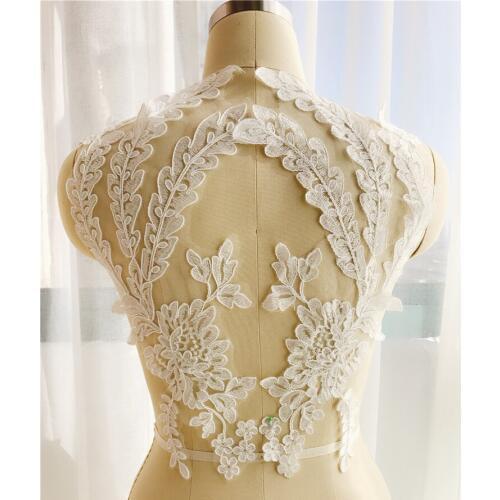 Embroidered flower applique patch garment sew on patches Venise Lace applique for wedding evening dress decorative fabric motif