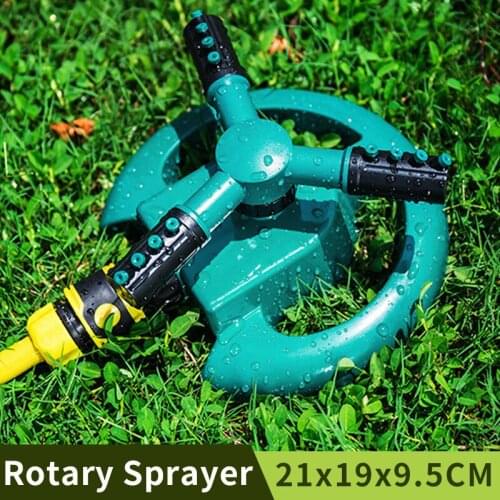 360 Degrees Automatic Rotating Water Sprinkler 3 Nozzles Lawn Irrigation Rotary Sprayer Plant Watering Garden Sprinkler