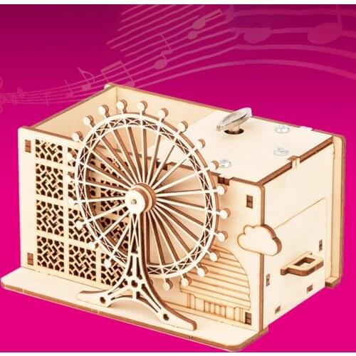 3D Wooden Jigsaw Puzzle Model Building Windmill Home Decor Ornaments Europe Models Gifts Music Windmill