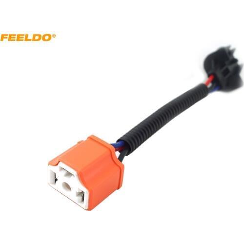 FEELDO 10Pcs Conversion Headlight adapter socket H13 to H4 harness #FD-5465