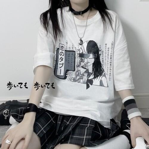 Women T-Shirt Harajuku Casual Unisex Oversized T-shirt Punk Gothic HipHop Female T-shirts with Short Sleeve Streetwear Tops Tee