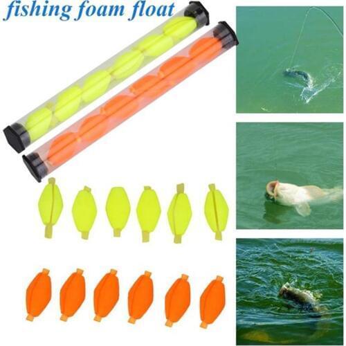HobbyLane 6Pcs Plastic Tube Highly Visibility Fishing Float Foam Strike Indicators For Fly Fishing Accessories Olive Shape