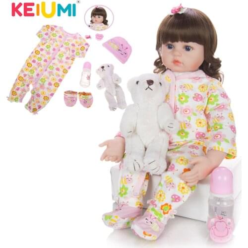 KEIUMI New Arrival 24 Inch Silicone Reborn Bonecas Meninas Doll Lifelike 60cm Reborn Girl Princess For Kid Birthday Surprise