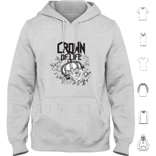 Crown Of Life ( Roses And King ) V1 On White Hoodie Long Sleeve Crown Rose Crown Of Life King James 1 12 Jewel Reign