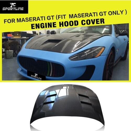 Carbon Fiber Engine Hood Cover Bonnet for Maserati GranTurismo Convertible Coupe 2Door 2006 - 2014