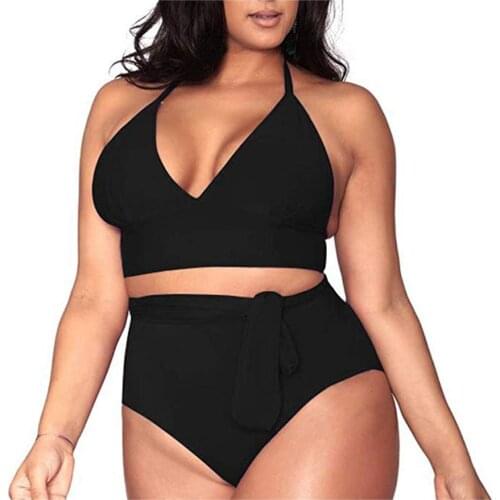 Swimwear women Plus Size Women High Waisted Bikinis Set Tummy Control Swimwear Swimsuit Full Coverage maillot de bain femme