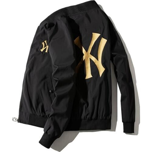 2021 Bomber jacket men fashion clothing trends Pilot high collar Thin jacket korean style men streetwear Varsity veste homme