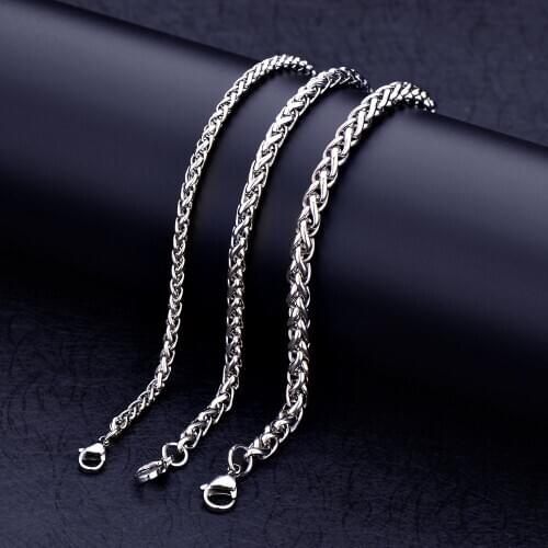 Fashion Jewelry 316 Stainless Steel Men Boy Necklace Chain Silver Color for women men chain