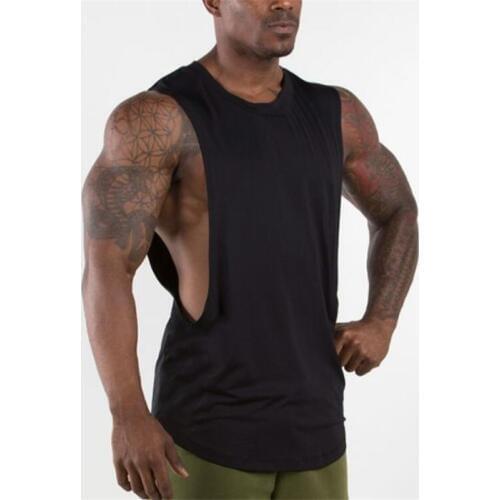 Muscleguys Brand Mens Tank Tops bodybuilding men gyms clothing Blank solid O-Neck cotton tank top Men Sleeveless stringer tops