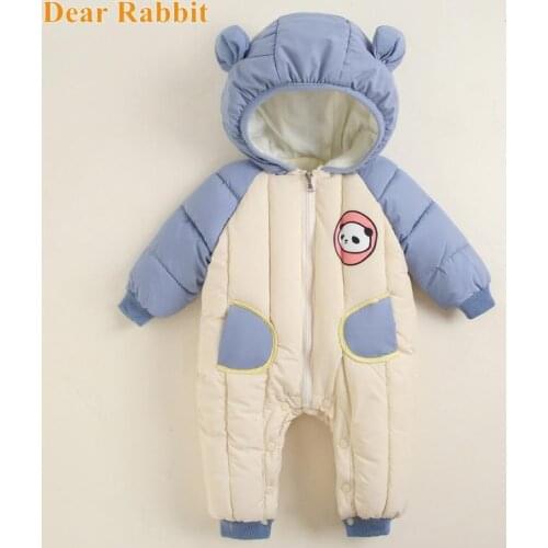 2021 new born Winter Overall For Children Infant Down Cotton Thicken Clothes Hooded Baby costume Boys Girls Jumpsuit Baby Romper