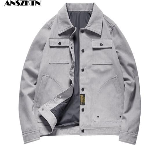 ANSZKTN New Arrivals Mens Slim Fit Long Sleeve Homme Trendy Windbreaker Coat Brand Clothing Thin Baseball Casual jean Jackets