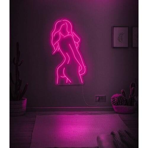 OHANEONK Pose Nude Sexy Beauty Girl Neon Sign Light for Office Living Room Interior Neon Sign Wall Art Decor