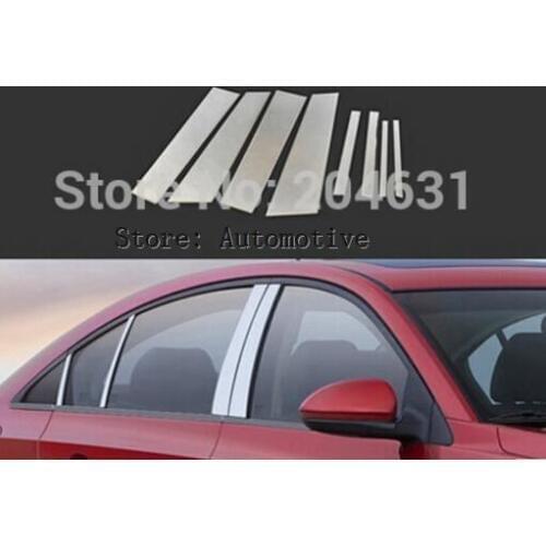 Stainless window pillar trim(8pcs/set) for Chevrolet Cruze Chrome Side Window Trim