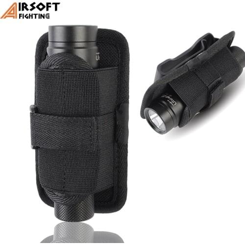 360° Rotation Tactical Flashlight Pouch Holster Outdoor Waist Belt Utility Pouch Case LED Flashlight Torch Holder Carrier