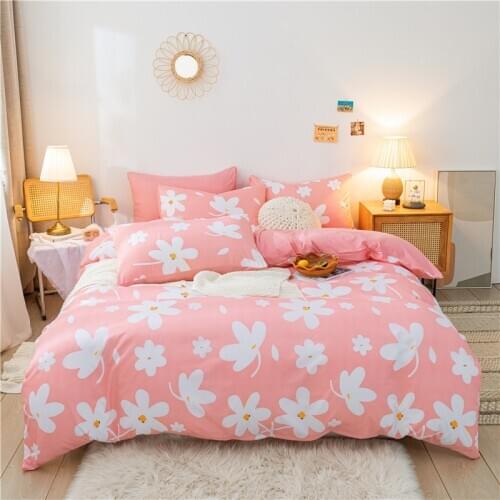 Simple Floral Geometric Bedding Set Single Double Queen King Duvet Cover Pillowcase Bed Sheet 150 Nordic Bedclothes Bed Linens