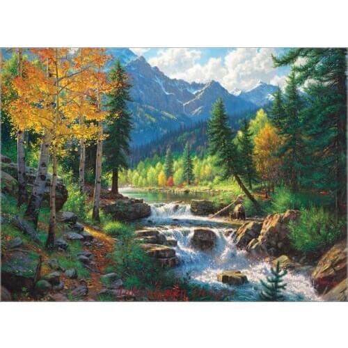 Needlework for embroidery DIY DMC High Quality - Counted Cross Stitch Kits 14 ct Oil painting - Mountain Medley