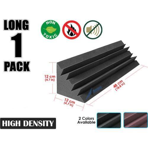 Arrowzoom 4.7" x 4.7" x 18.8" Long Mini Corner Bass Traps Studio Foam Panel Sound Absorbing Acoustic Treatment