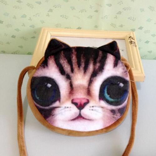 M504 Cute Animal 3D Cat Dog Zipper Small Slant Bag Beautiful Child Messenger Bag Small Size Children Women Bag