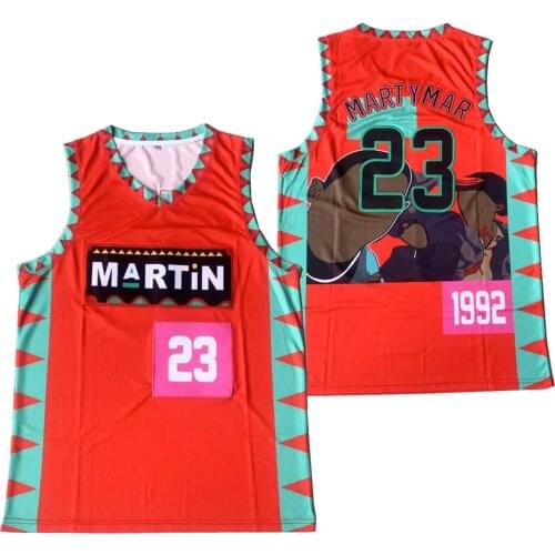 BG basketball jerseys MARTIN 23 MARTYMAR jersey Embroidery sewing Outdoor sportswear Hip-hop culture movie red summer 2021