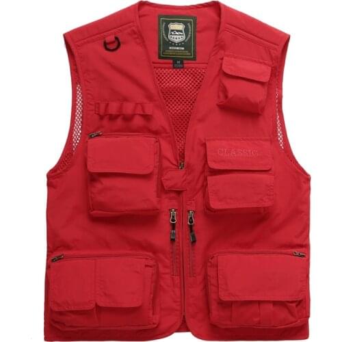 Outdoor Brand Hiking Vests Waistcoat for Men Multi-pockets Unloading Dry Thin Mesh Photography Military Cargo Coats