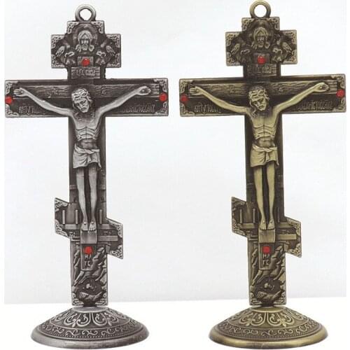 10pcs Jesus Christ Wall Crucifix Cross Religious Craft Decor Jesus Christ On The Stand
