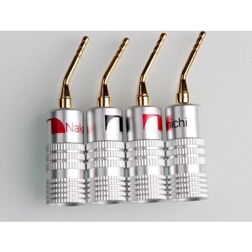4pcs Nakamichi Gold-Plated Banana Plugs 4mm Banana Plug For Video Speaker Adapter Audio Wire Cable Connectors Hardware Parts