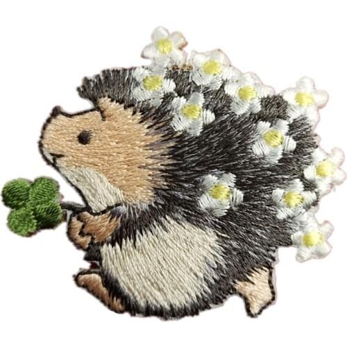 5PCS Iron On Embroidered Hedgehog Patches Cute Animal Patch For Clothing Bag DIY Sewing Accessories Parches Para P0041