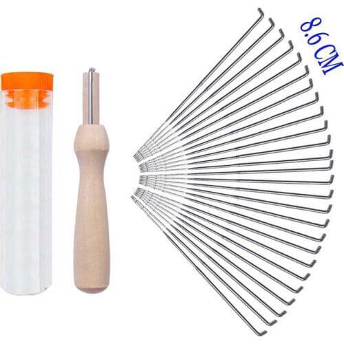 50 pcs Strong Stretchy Felting Needles Wool Felt Pocked Needles Set DIY hand Craft Felt Tools with Wood Handle Needle Factory