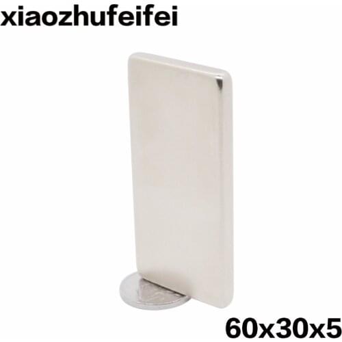 Very Strong N50 1PCS 60mm X 30mm X 5mm Cuboid Rare Earth Big Neodymium Block Magnet Grade High Quality 60*30*5