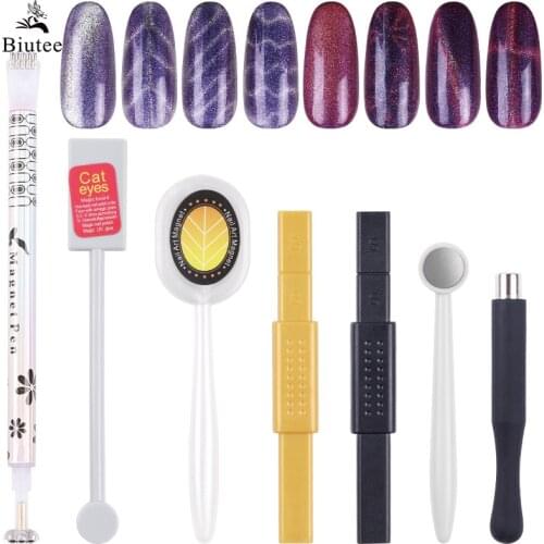 Biutee Cat Eyes Magnet Strong Effect Magnetic Stick Nail Art Tools Line Strip Effect Multi-function Magnetic Pen for Gel Nail