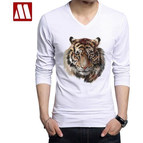 MYDBSH Brand Tiger T shirt Black Tee shirts Male White Tshirt Animal T-shirt Clothes Plus Size Men Tees Mens Casual Punk S-5XL