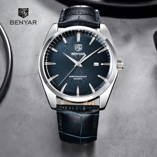 2020 new genuine leather strap male watch military business automatic calendar watch men simple quartz men watch reloj hombre