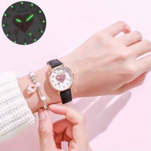 Women Watch Fashion Quartz Wristwatch Casual Leather Belt Love Watch Fan exquisite Small Dial Quartz Clock For Child Women