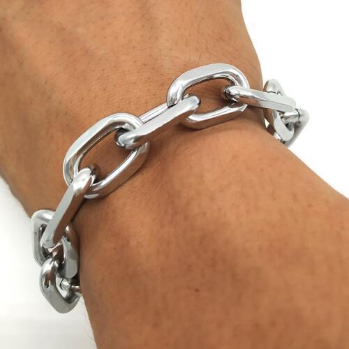 Mens hip-hop stainless steel punk rock bracelet brake chain mens bracelet womens jewelry