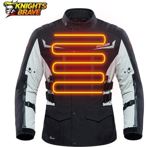 DUHAN Winter Heating Jackets Men Motorcycle Jacket USB Electric Thermal Clothing Waterproof Куртка С Подогревом Chaqueta Moto
