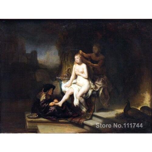 Paintings by Rembrandt van Rijn Bathsheba at Her Bath Canvas art High quality Hand painted