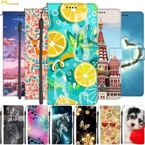 For Nokia G20 Case Leather Magnetic Flip Wallet Phone Cover For Nokia G20 G10 Case NokiaG20 2021 Funda Cute Cat Lemon Butterfly