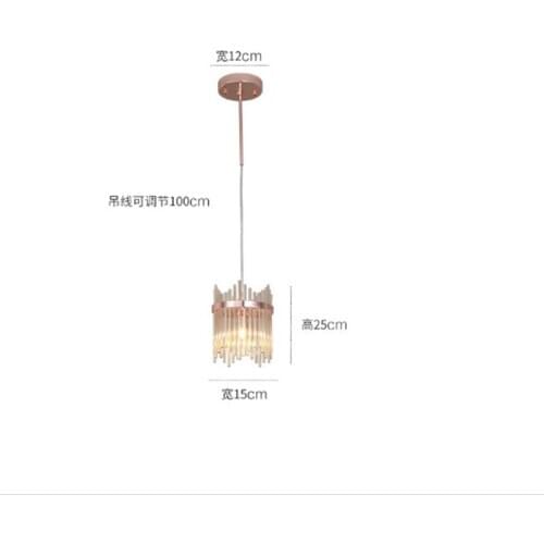 Creative postmodern minimalist Nordic light luxury led crystal restaurant chandelier three dining room table bar lamp