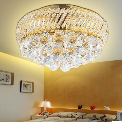 Round crystal round ceiling lamps living room led creative bedroom study room restaurant decorated ceiling light ZA927503