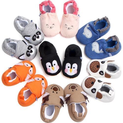 Clear Fashion Cotton Cloth First Walker Cartoon Baby Boy Girls Shoes Bebe Toddler Moccasins 0-24M Non-slip Soft Bottom Shoes