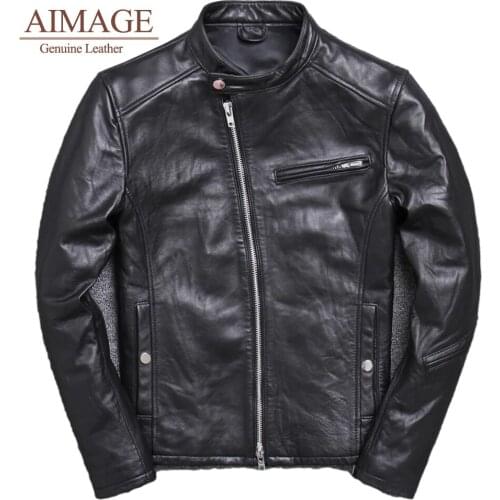 Brand soft sheepskin leather coat for man,mens genuine Leather jacket.fashion slim motor leather clothe PY130