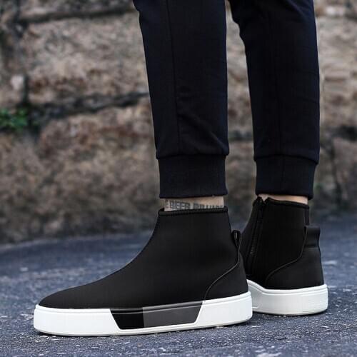 Sneakers hot mens men sport sapatos causal sports casual casuales leather black cuero sneaker high para fashion spring Mens on