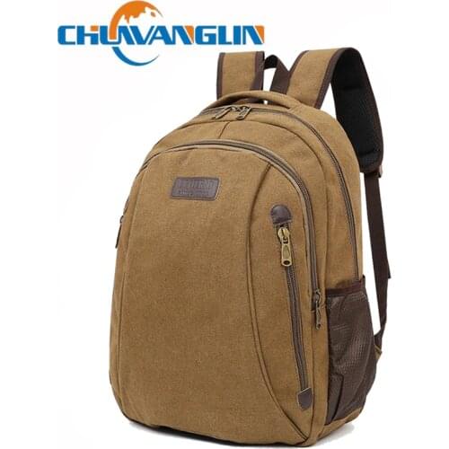 Chuwanglin Men Canvas Laptop Backpacks Large Travel Back Pack Students School Backpack Casual Rucksacks Mochila D111406