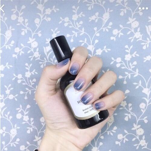 24pcs/box Girls Gradient purple Fake Nails press on Sweet Short Square Nail Art Tips with Glue Women Smooth Fake Nails for girl