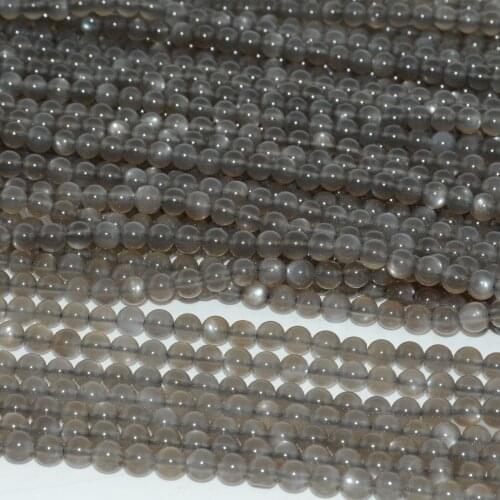 Natural Grey Moonstone Loose Round Beads 4.2mm,Nice Flash