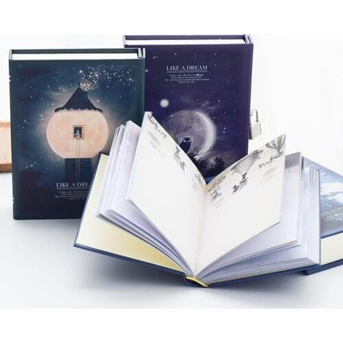 Creative color pages with lock notebook "like a dream" diary lovely function planner diary diary stationery gift box packaging
