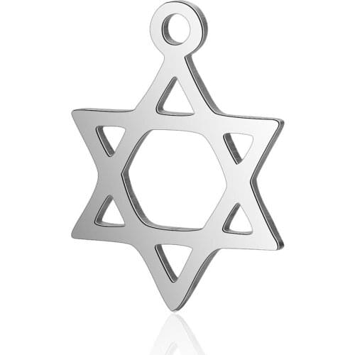 Stainless Steel 12*17mm David Star Mini Metal Charms Pendant For DIY Jewelry Bracelets Making Accessories 50pcs